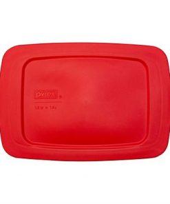 Pyrex Red Lid for Easy Grab 1.5-quart Rectangular Glass Loaf Pan