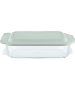 Pyrex Deep 7 x 11" Rectangle Glass Baking Dish with Sage Green Lid