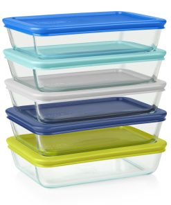 Pyrex Simply Store 10-piece Meal Prep Rectangular Glass Storage Set