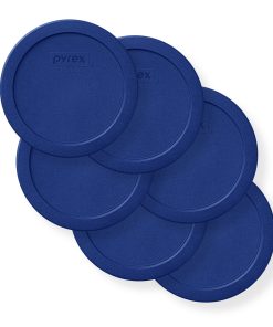 Pyrex 4-cup Round Dark Blue Plastic Lids, 6-pack