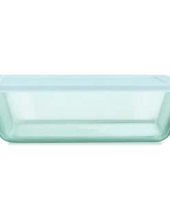 Pyrex Simply Store Tinted Glass 11-cup Rectangle Storage Container with Lid, Aqua