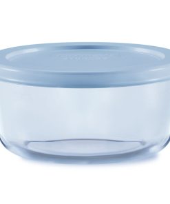 Pyrex Simply Store Tinted 2-cup Round Storage with Plastic Lid, Blue