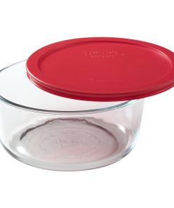 Pyrex Simply Store 7-cup Glass Food Storage Container with Red Lid